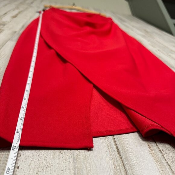 Betsey Johnson Wrap-Like Flame Red Sleeveless Midi Sheath Dress Plus Size 14 - Picture 8 of 11